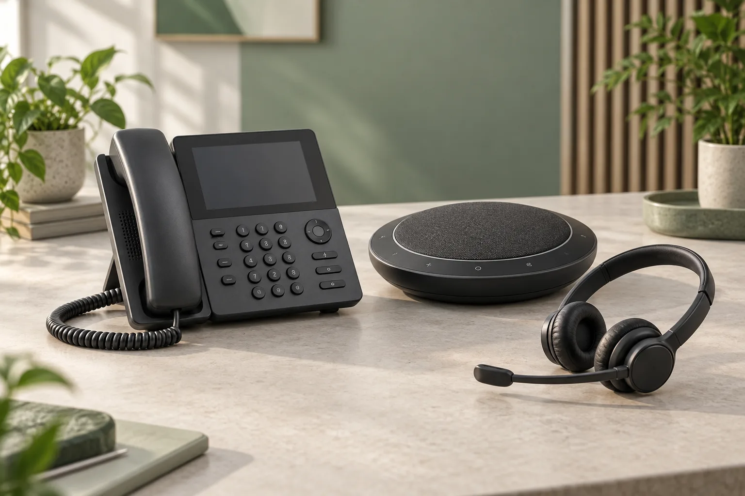 Illustrative office communication equipment