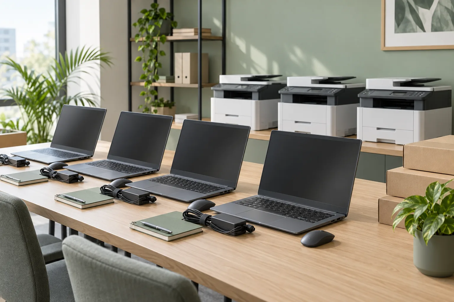 Illustrative rental computer and printer equipment